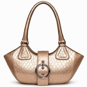 NWT - DASEIN Croc Embossed Shoulder Bag Cream Tan Ombre Faux Leather Satchel